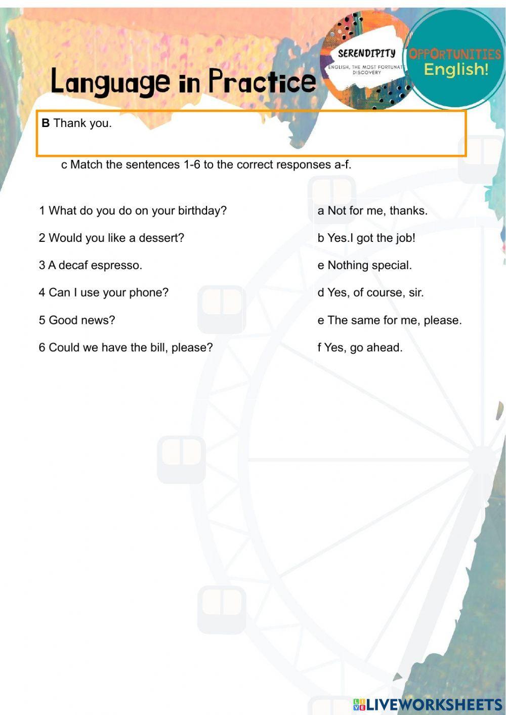 Practical English, At a restaurant, unit 9C, elementary