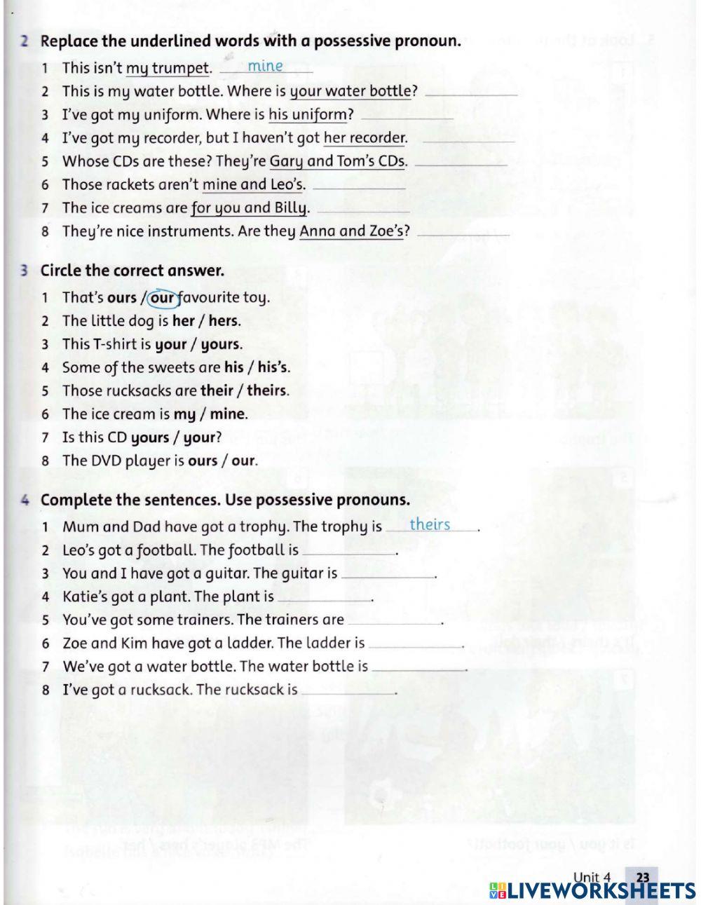 Possessive ADJ & Possessive Pronoun