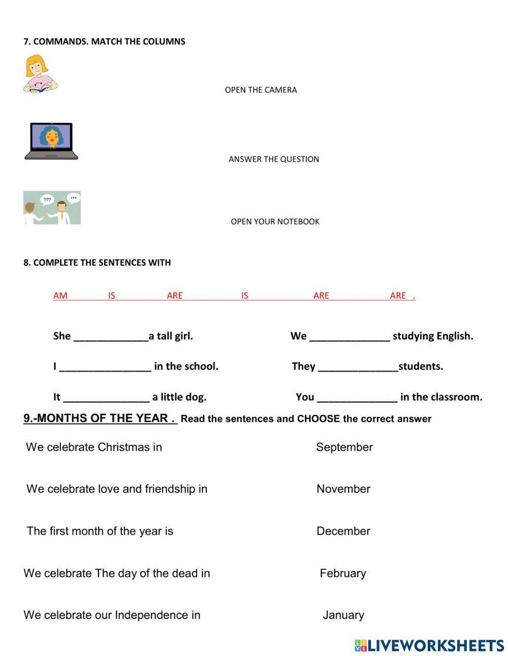 EXAMEN DIAGNOSTICO TERCER GRADO INGLES