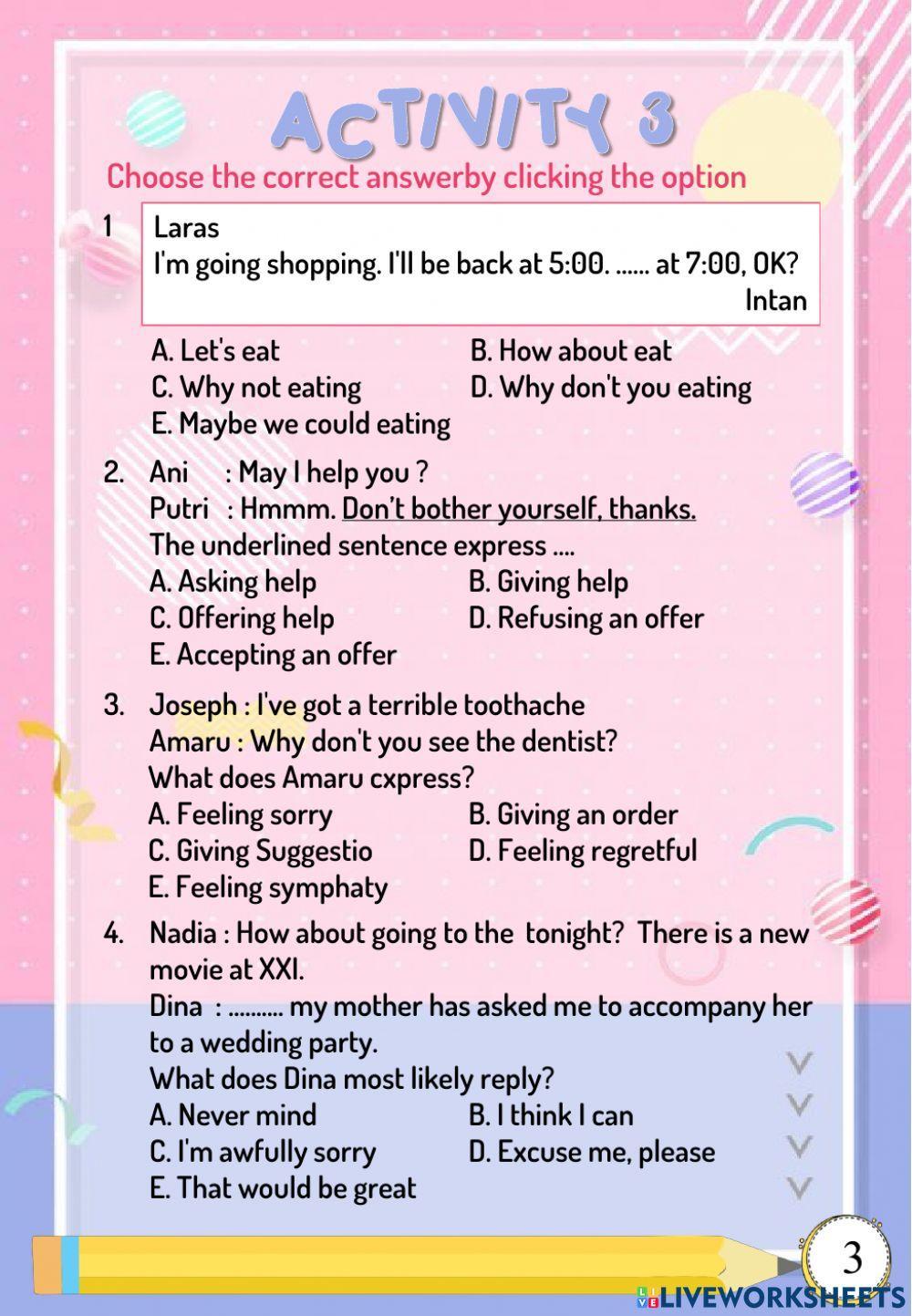 Suggestion and Offer