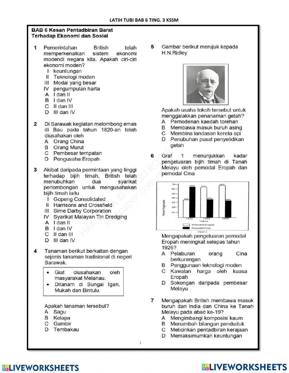 Bab 6  KESAN PENTADBIRAN BARAT TERHADAP EKONOMI DAN SOSIAL