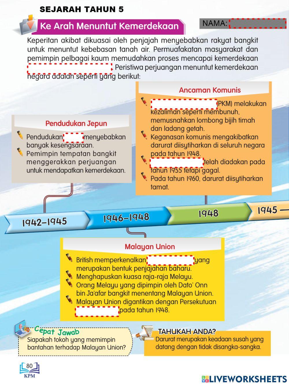 Ke arah menuntut kemerdekaan