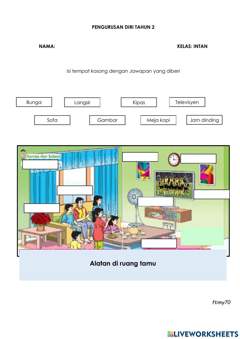 Alatan Ruang Tamu worksheet Live Worksheets