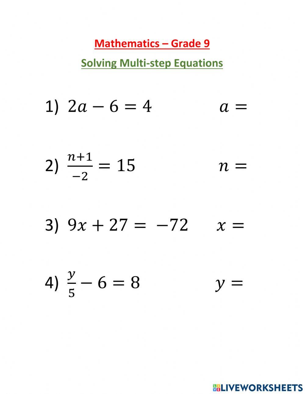 Multi-step equations