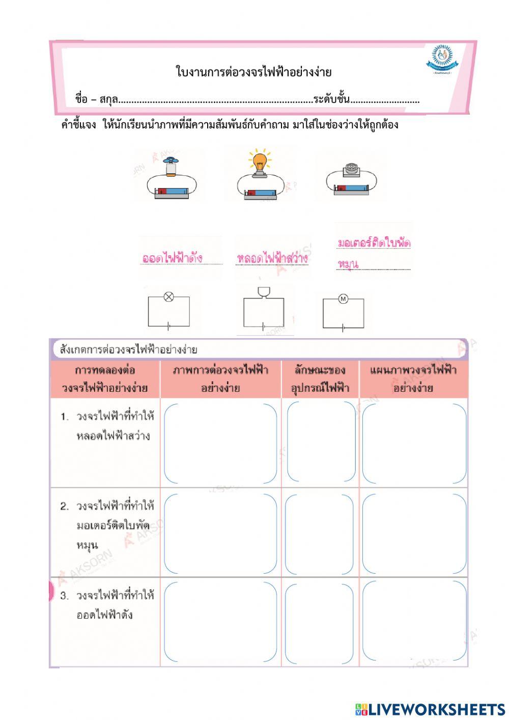 การต่อวงจรไฟฟ้าอย่างง่าย