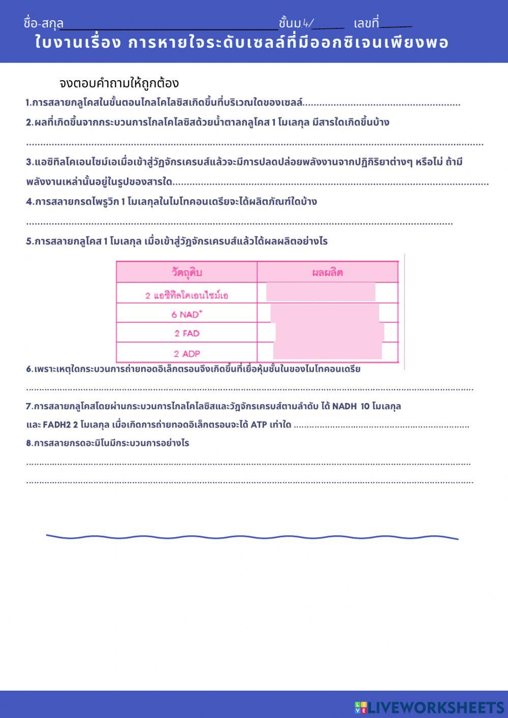 การหายใจระดับเซลล์