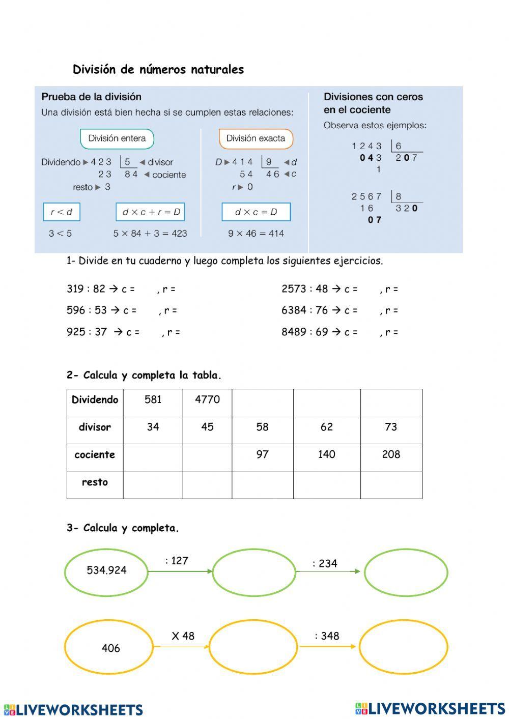 División de números naturales