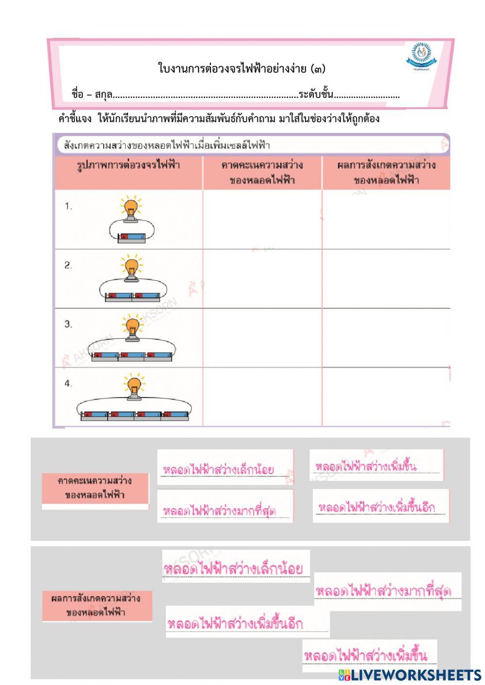 การต่อวงจรไฟฟ้าอย่างง่าย3