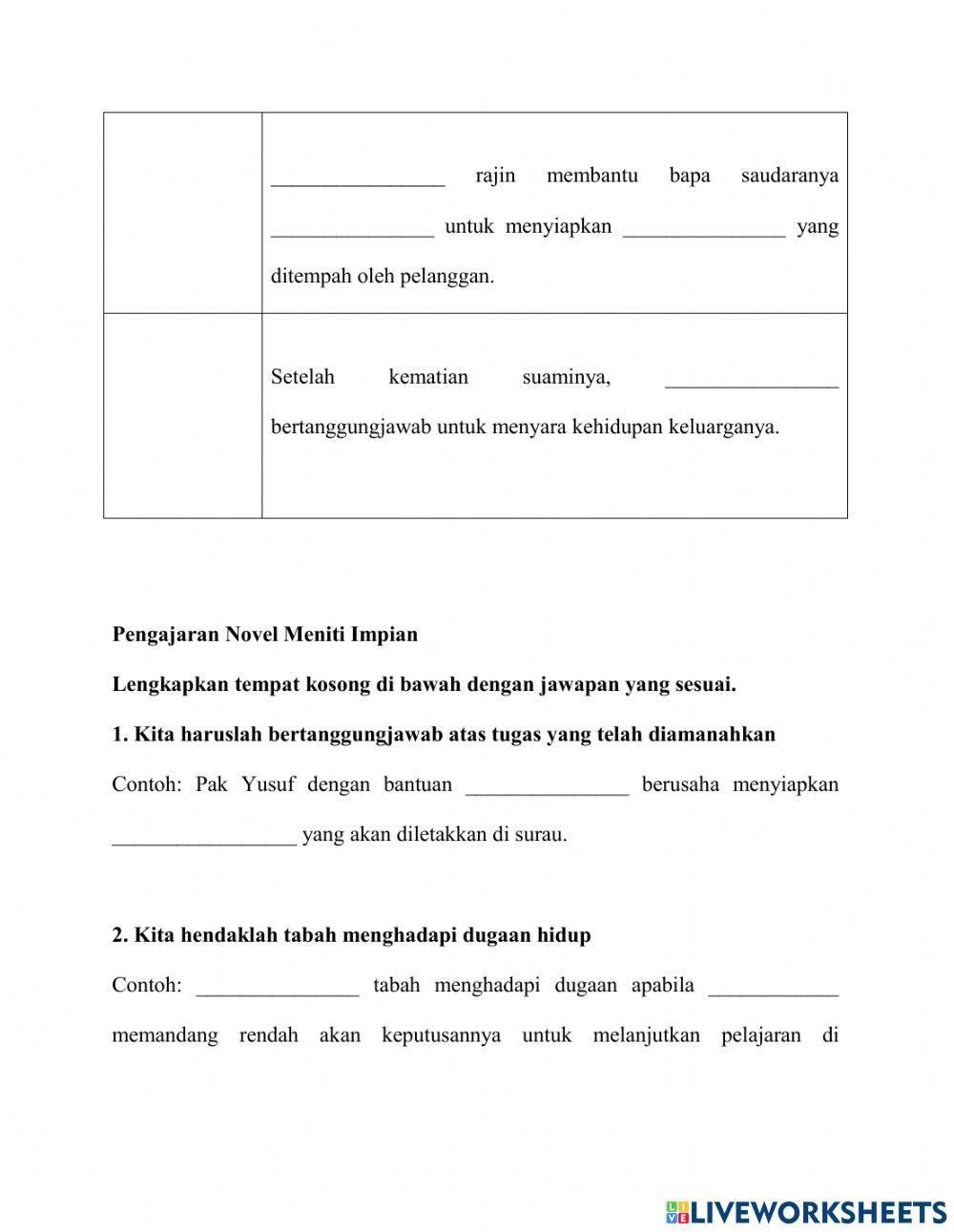 NIlai dan Pengajaran (Novel Meniti Impian)