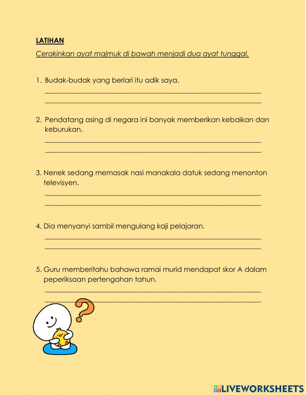 Latihan cerakinkan ayat