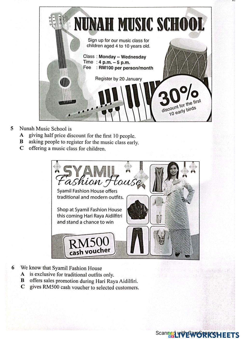 FORM 2 ENGLISH READING COMPREHENSION (B)