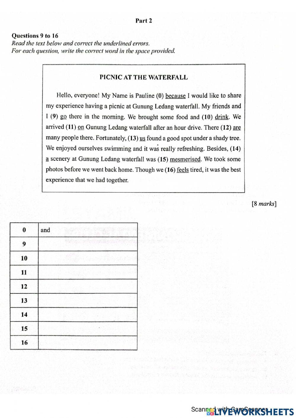 FORM 2 ENGLISH READING COMPREHENSION (B)