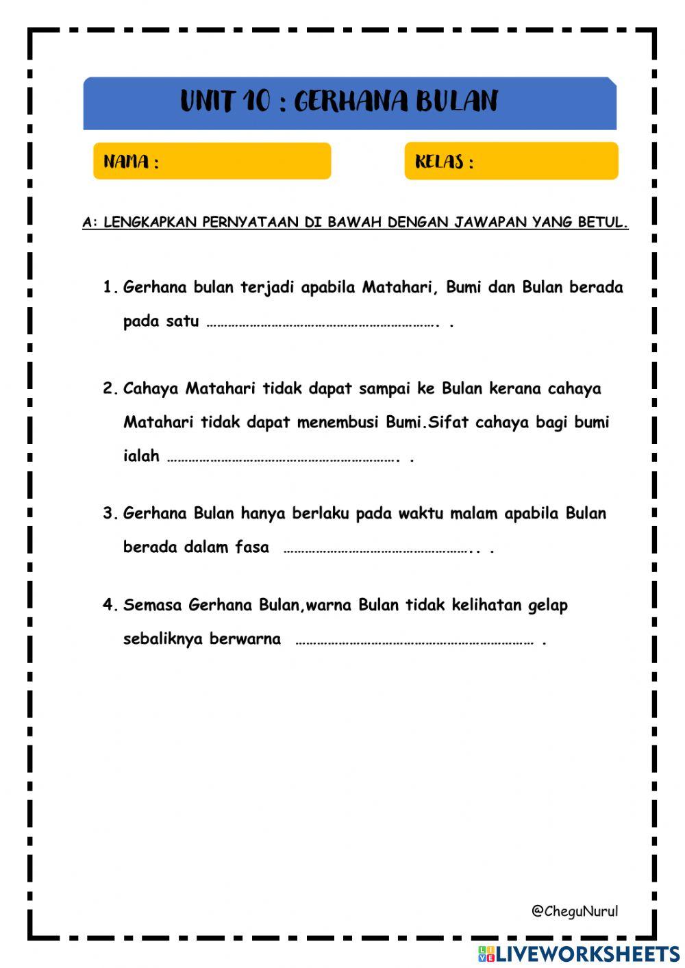 Sains t6 gerhana bulan