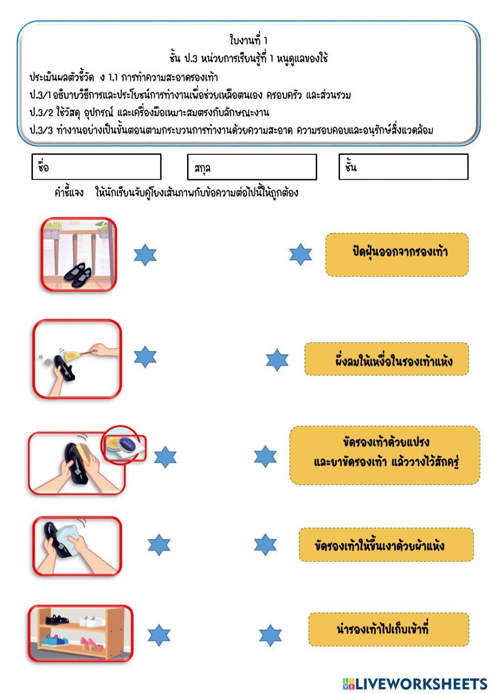 การดูแลรองเท้าหนัง  -  การงานอาชีพ