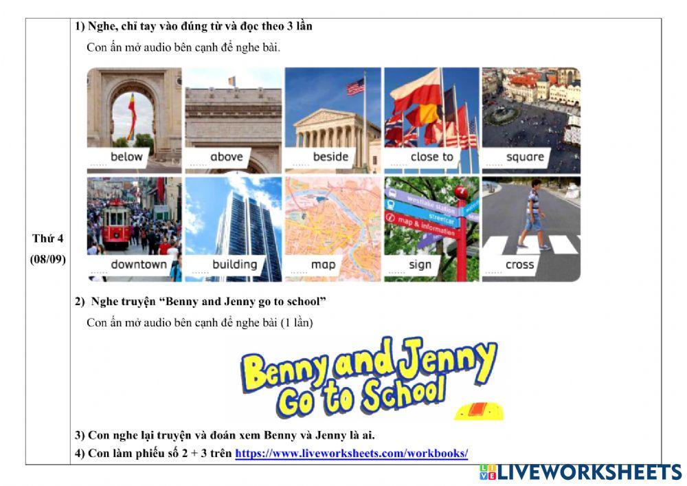 Phiếu giao bài Tiếng Anh tuần từ 06 đến 10.9