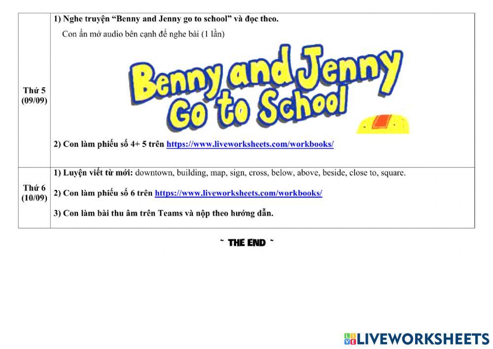 Phiếu giao bài Tiếng Anh tuần từ 06 đến 10.9