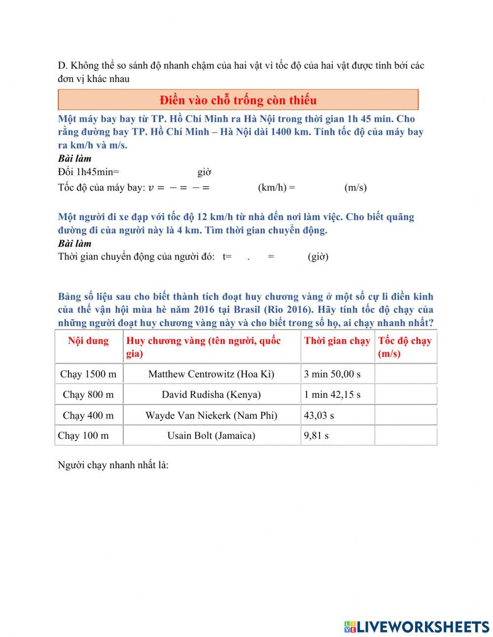 Bài tập lý 8 tuần 1,2