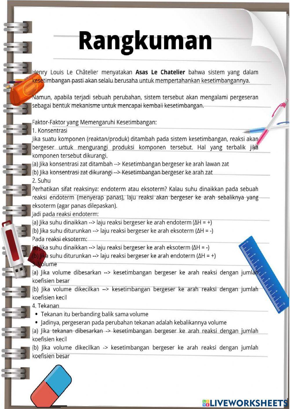 Pergeseran Keseimbangan Kimia