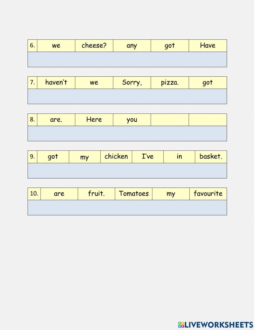 Unit 4.11- Lunchtime (sentence)