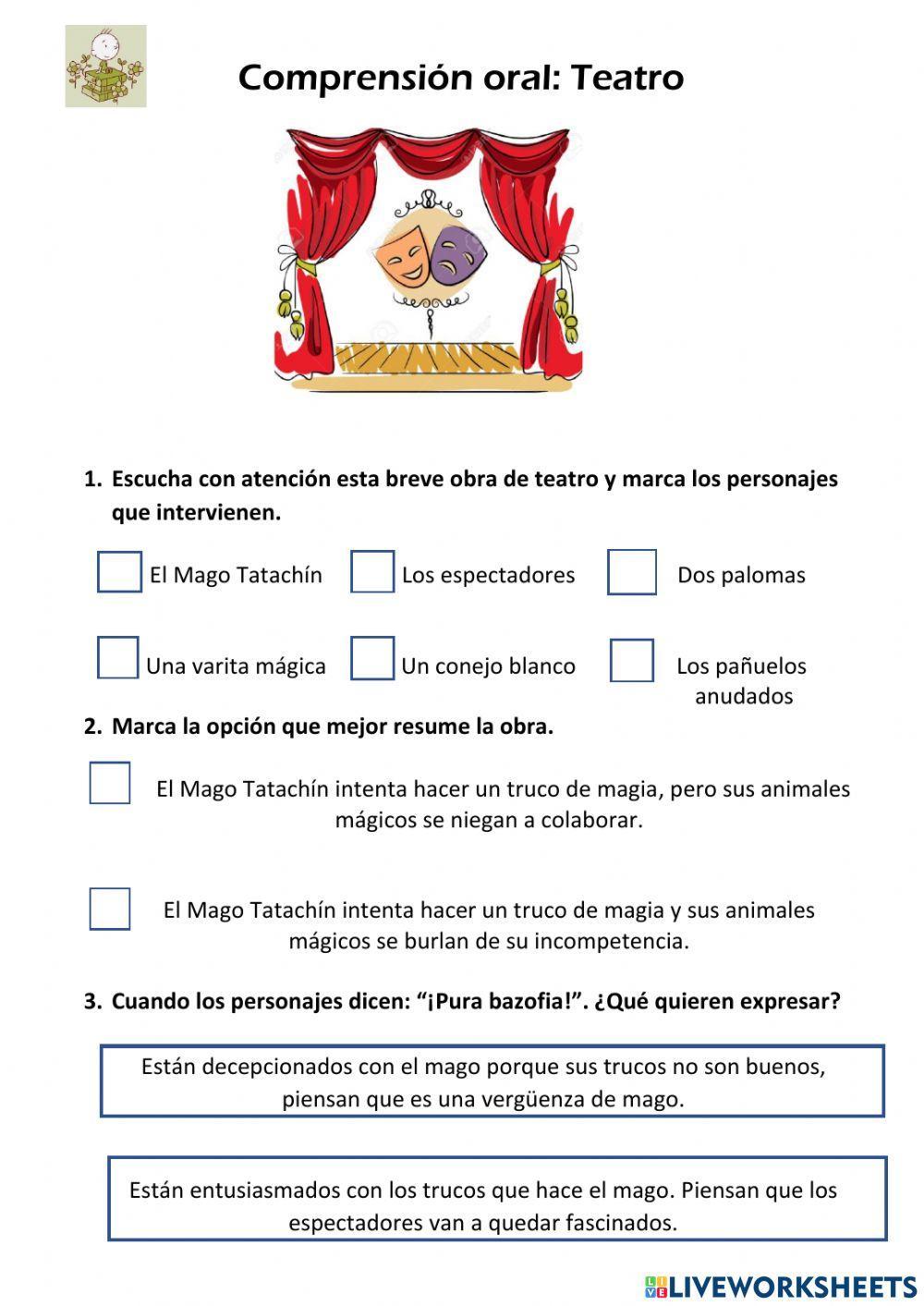 Comprensión Oral: Teatro