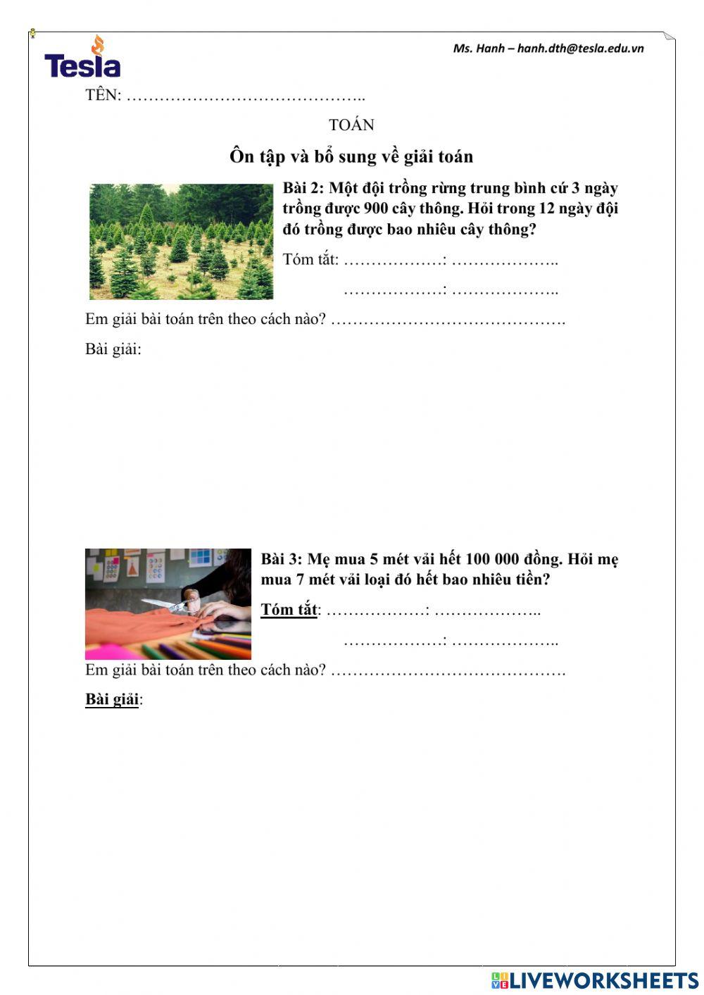 Ôn tập về toán giải - rvdv