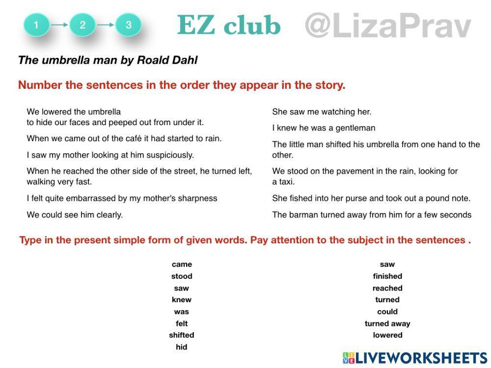 The Umbrella Man. Past simple