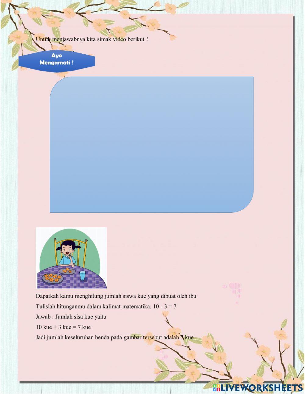 Pengurangan dua bilangan