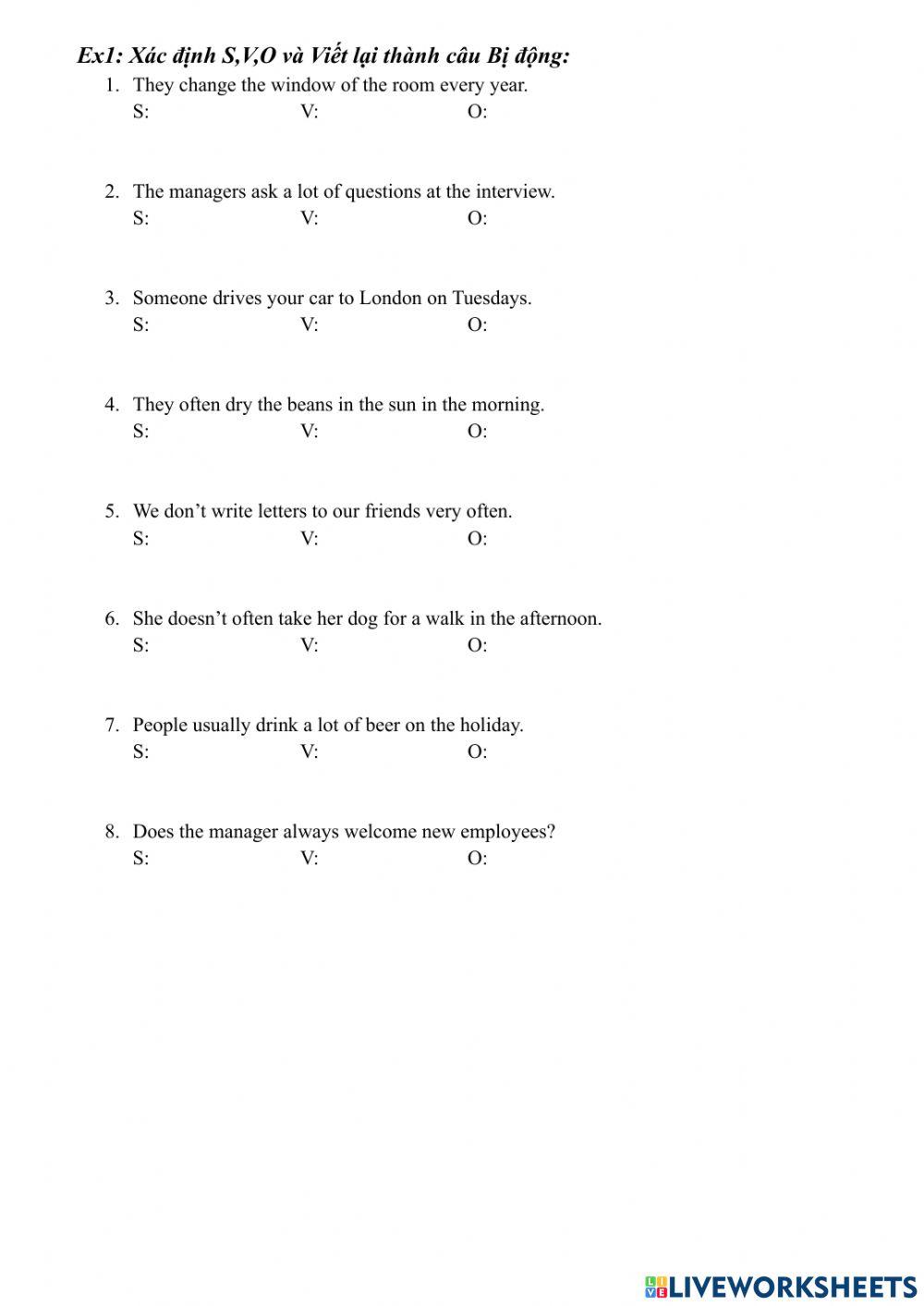 Passive voice Simple present (5)