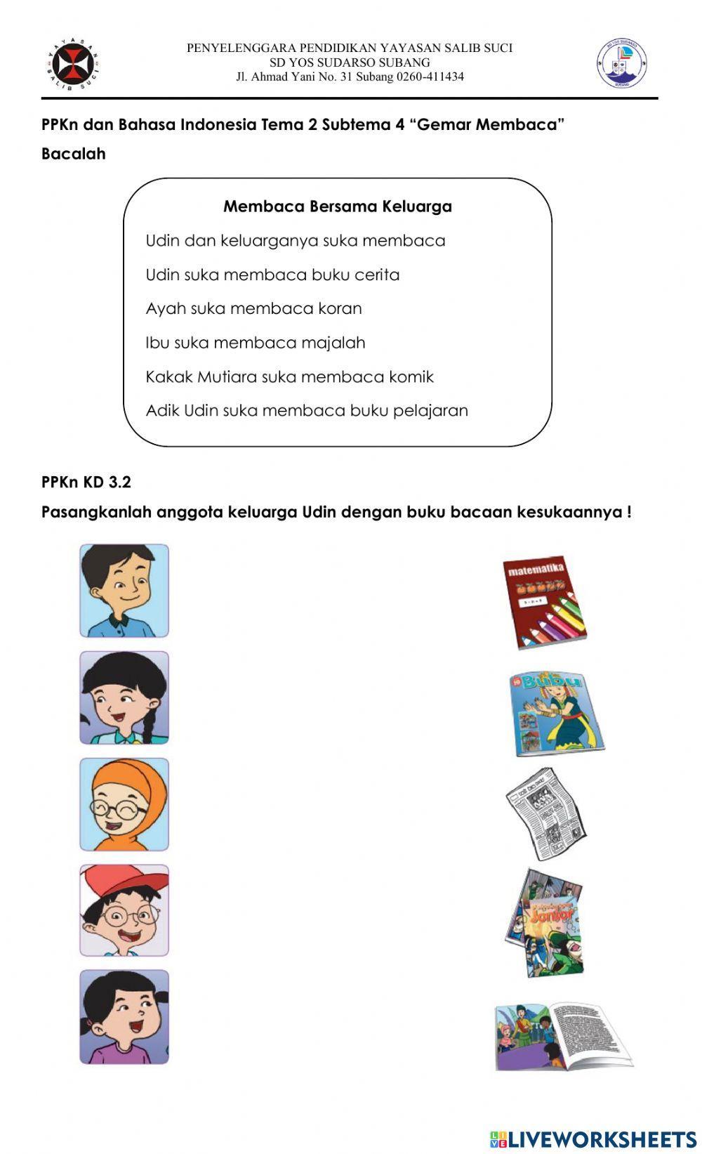 PPKn dan Bahasa Indonesia-Gemar Membaca