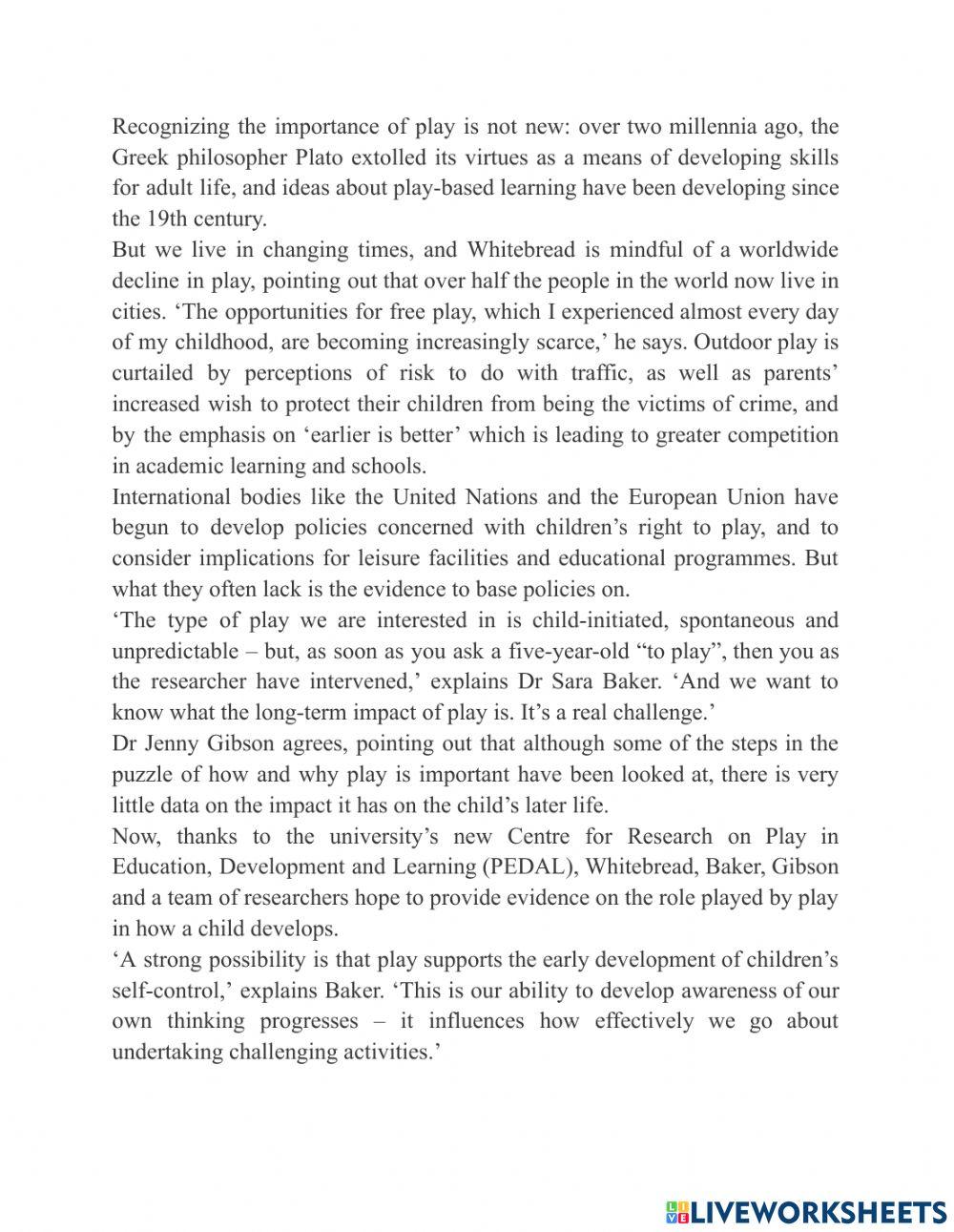 Reading - cam 14 - test 1 - passage 1