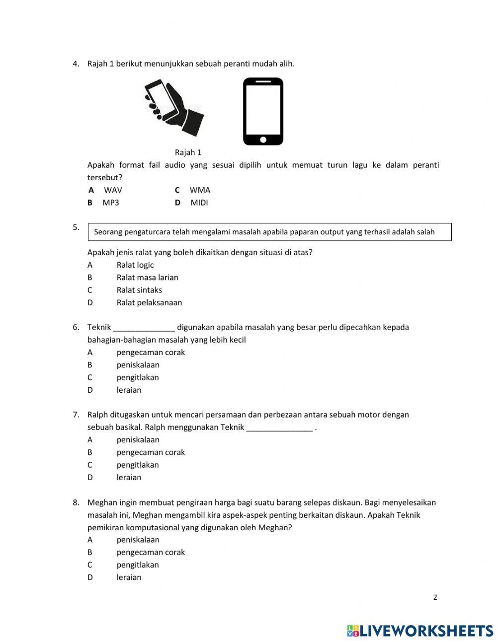 Latihan pengukuhan ASK TINGKATAN 3
