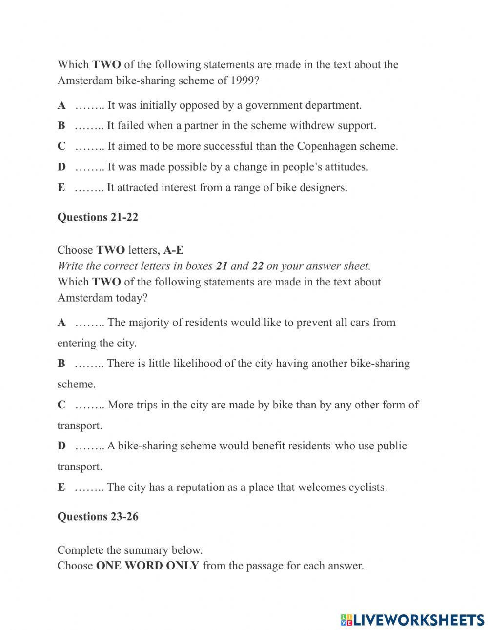 Reading - cam 14 - test 1 - passage 2