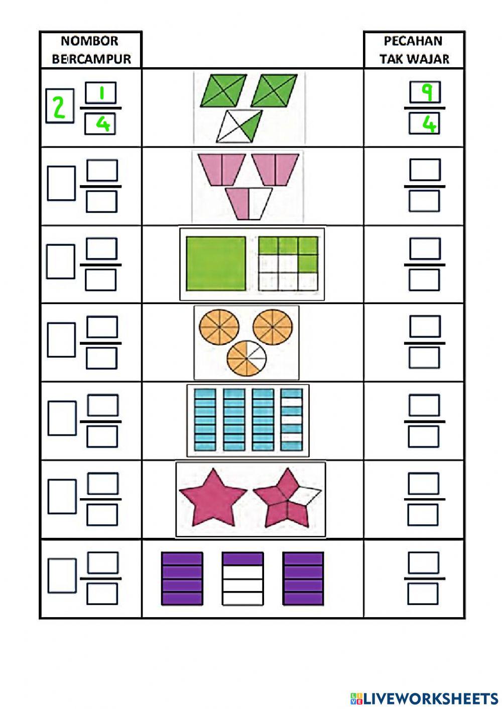 Nombor bercampur dan pecahan tak wajar