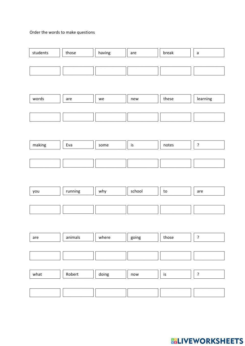 Present Continous questions