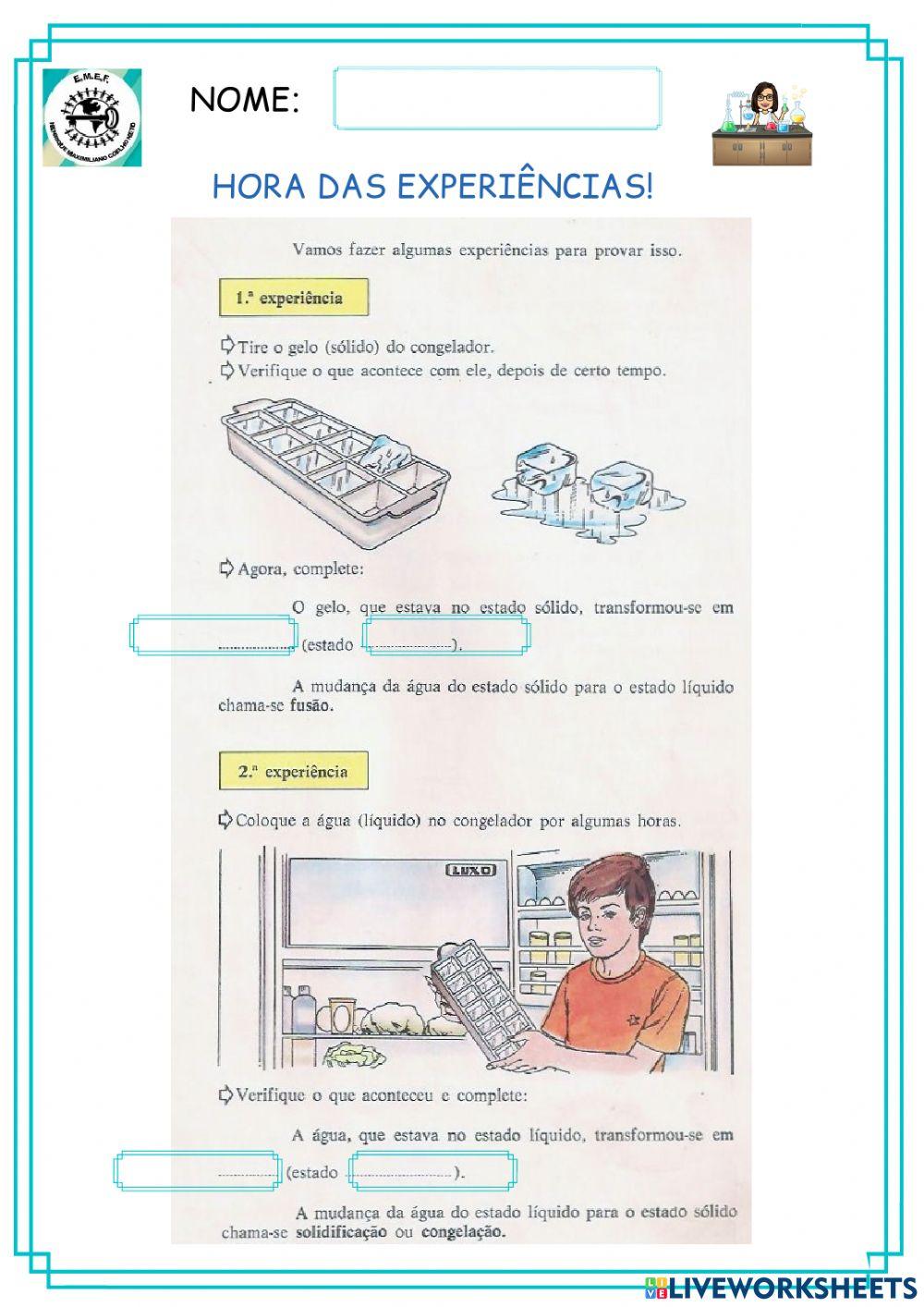 Experiências com a água