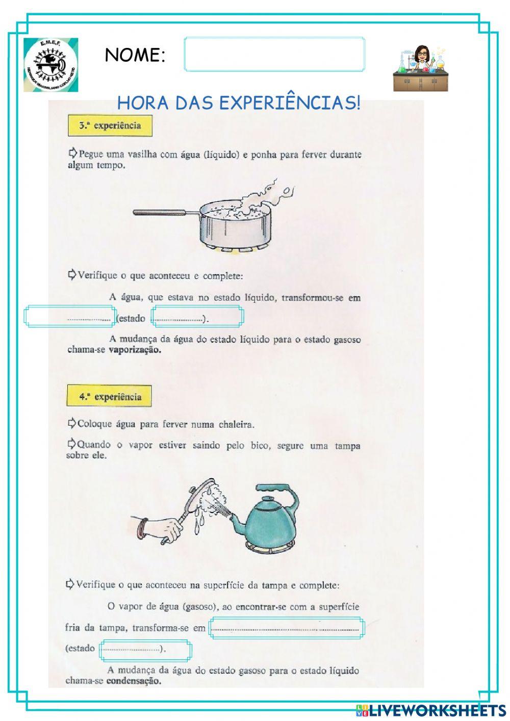 Experiências com a água