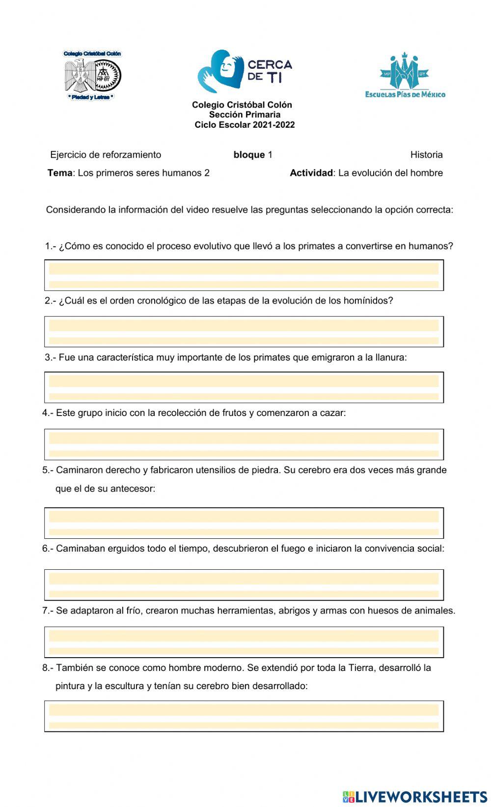 La evolución del hombre
