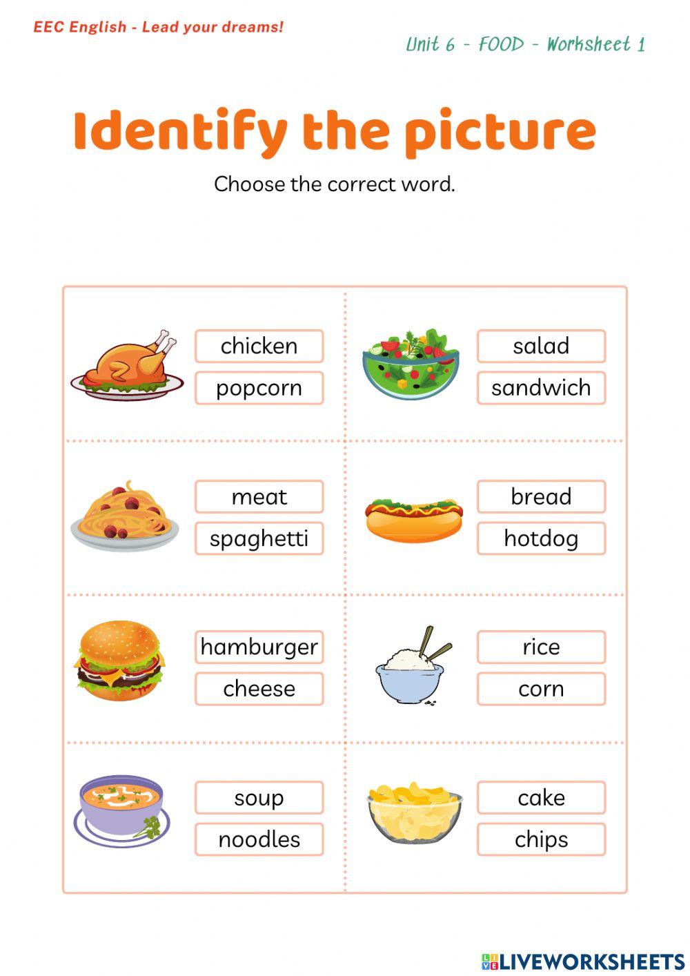 Unit 6 - Food - Worksheet 1