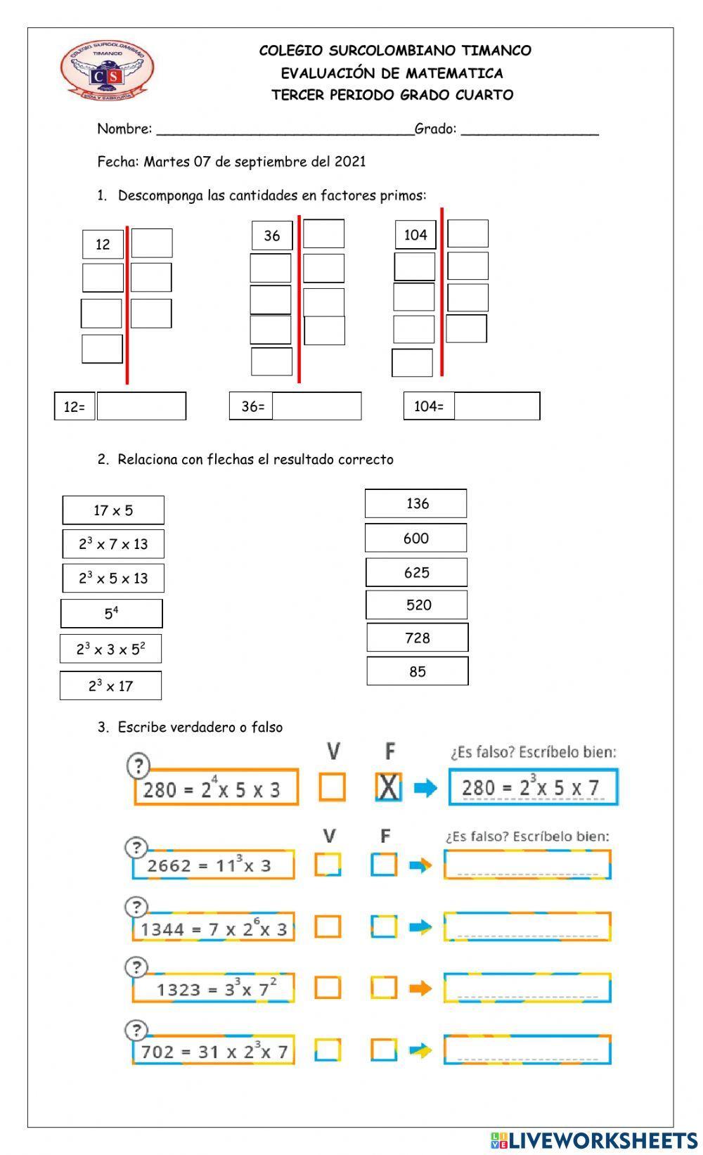 Descomposicion en factores primos