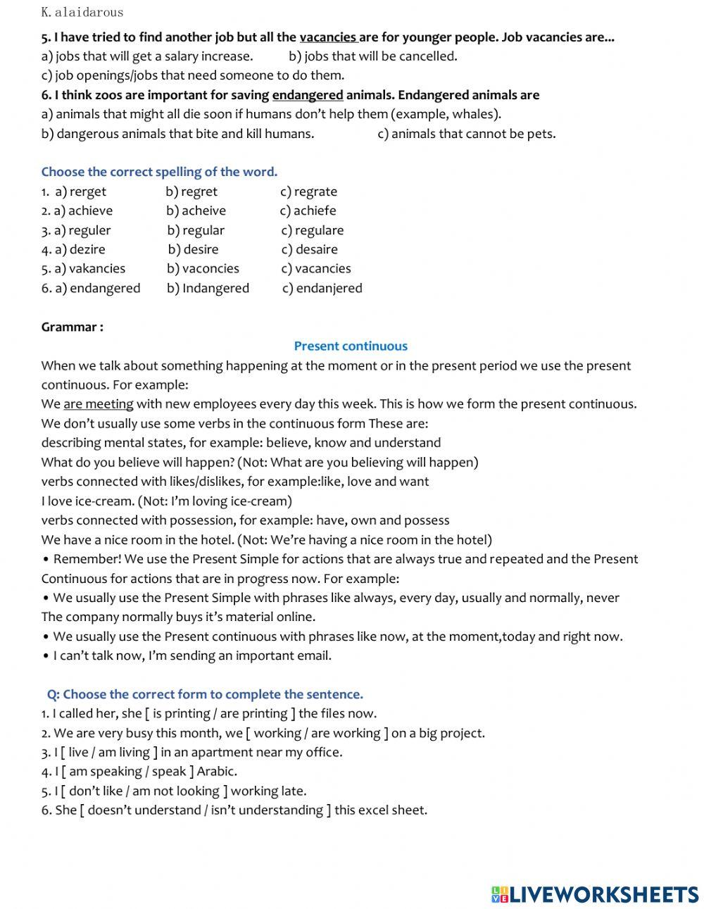 Tutorial 2: the value of work