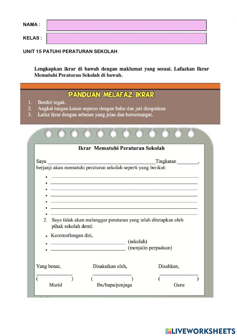 Unit 15 Patuhi Peraturan Sekolah (4)