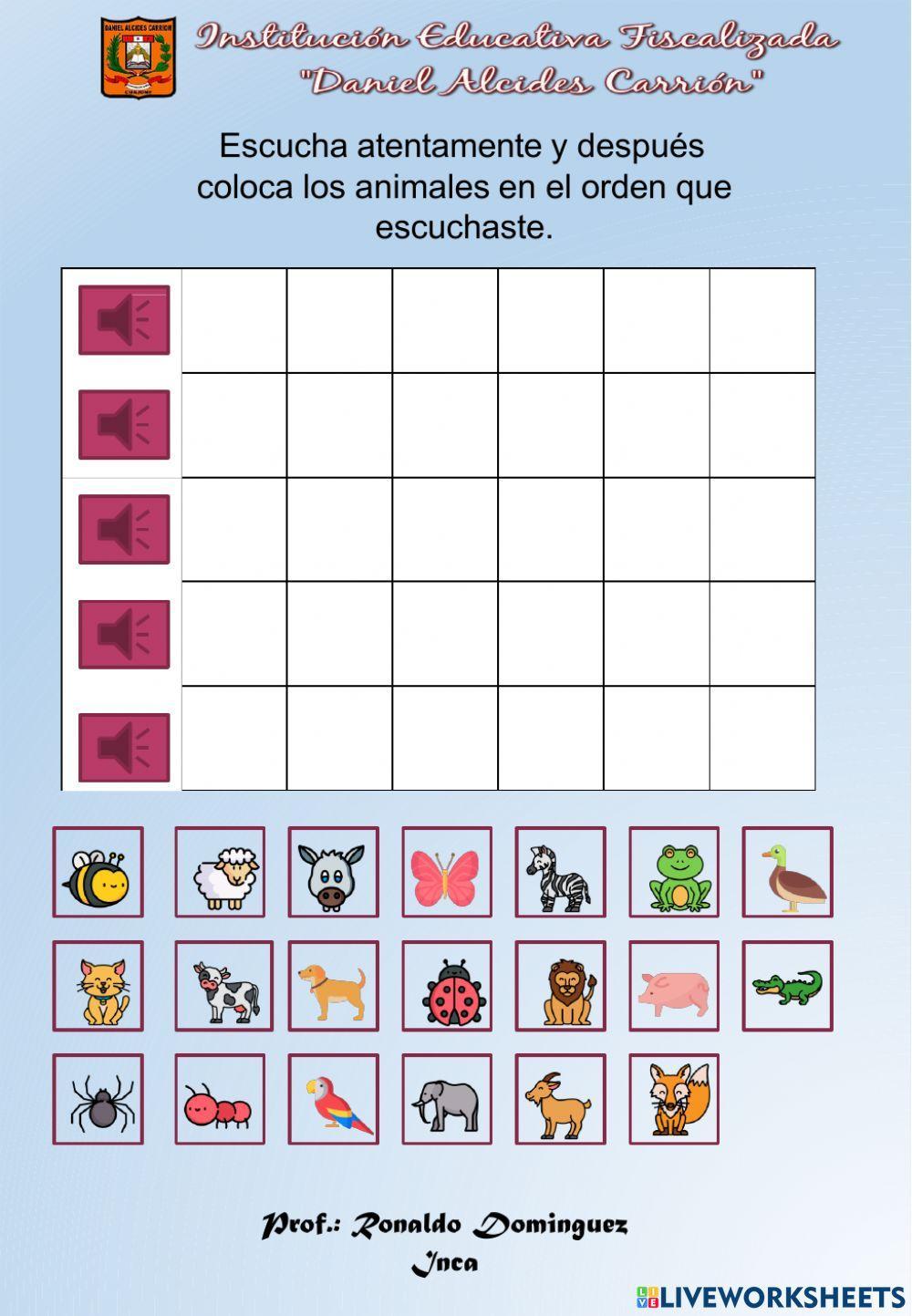 PERCEPCION AUDITIVA online exercise for | Live Worksheets