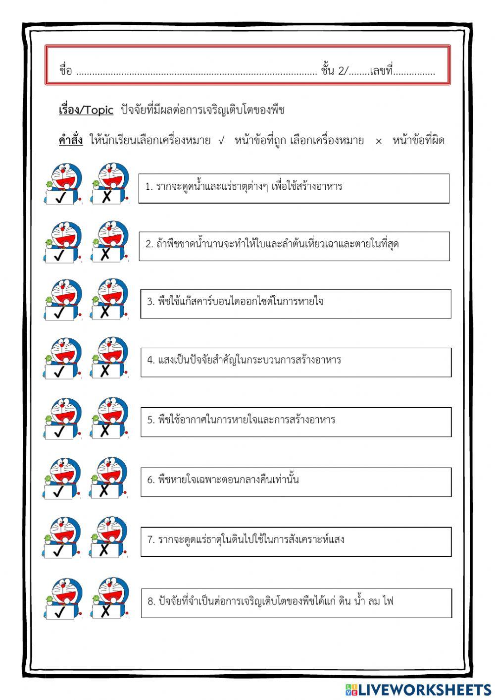 บฝ.ปัจจัยในการเจริญเติบโตของพืช