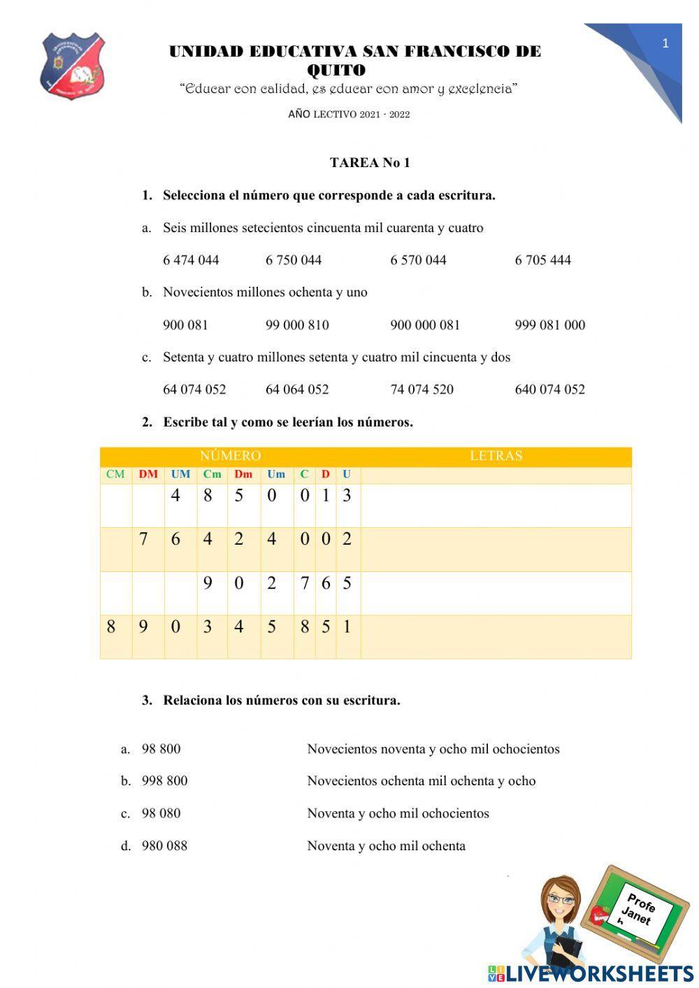 Tarea 1  Matemática