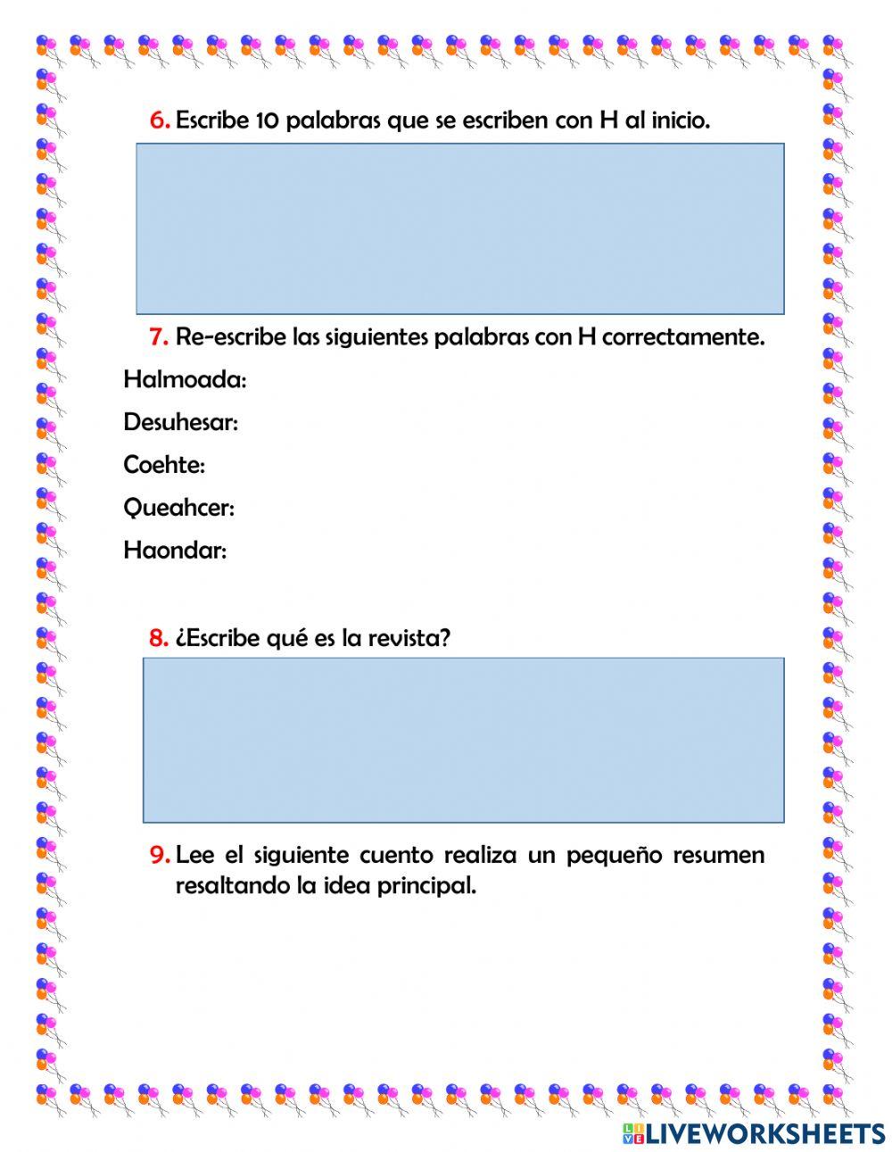 Ficha evaluativa- Catellano