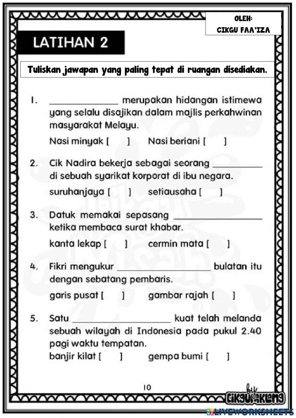 Bahasa melayu tahun 4 kata majmuk