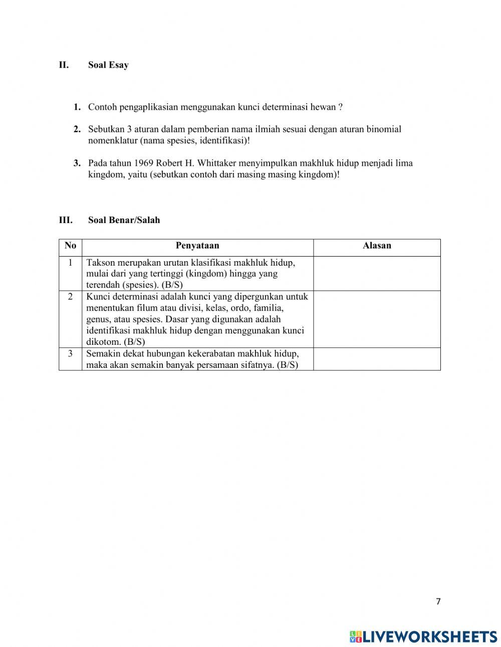 Klsifikasi makhluk hidup