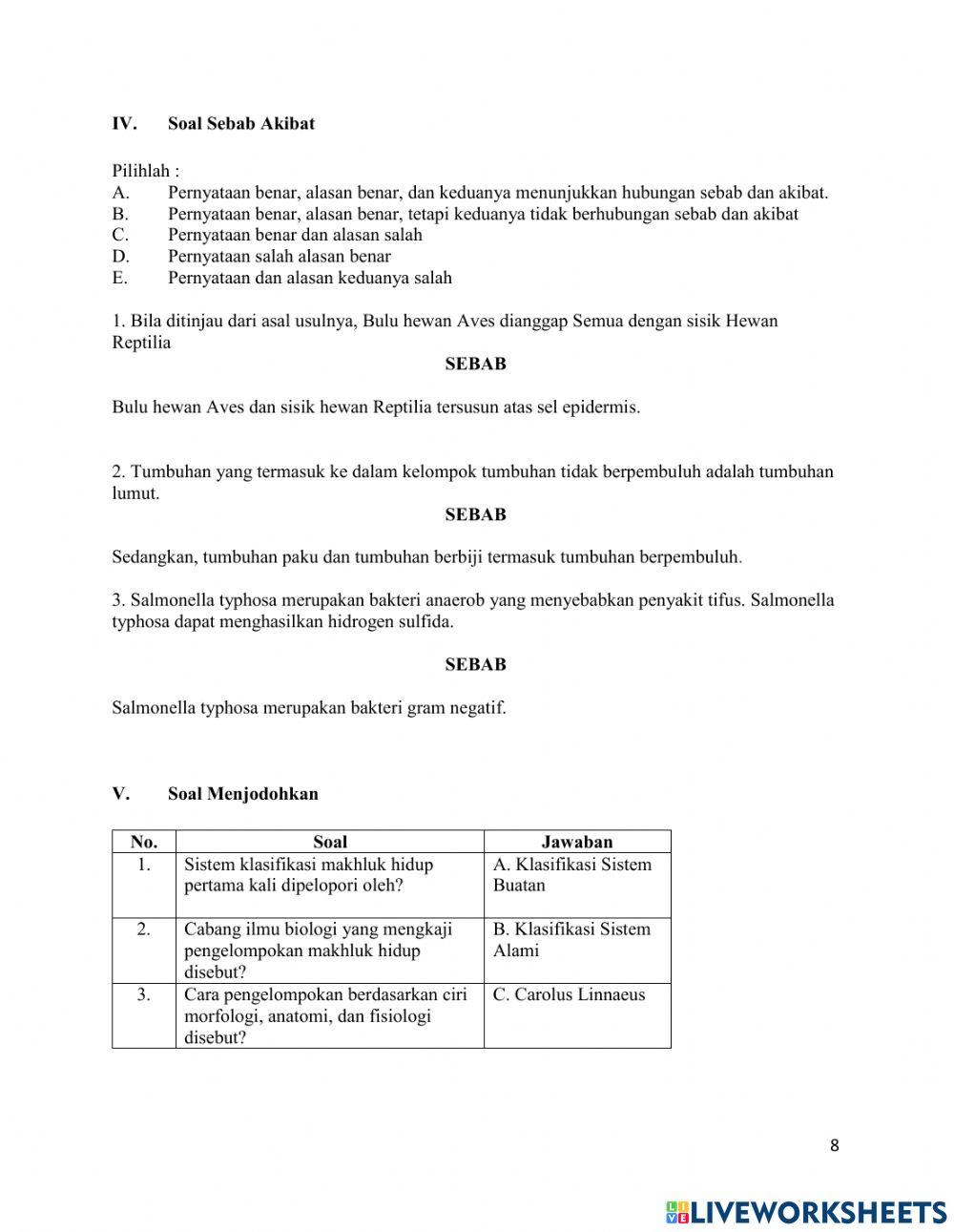 Klsifikasi makhluk hidup