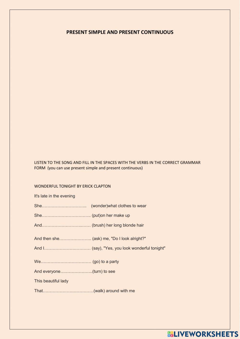 Present simple and present continuous