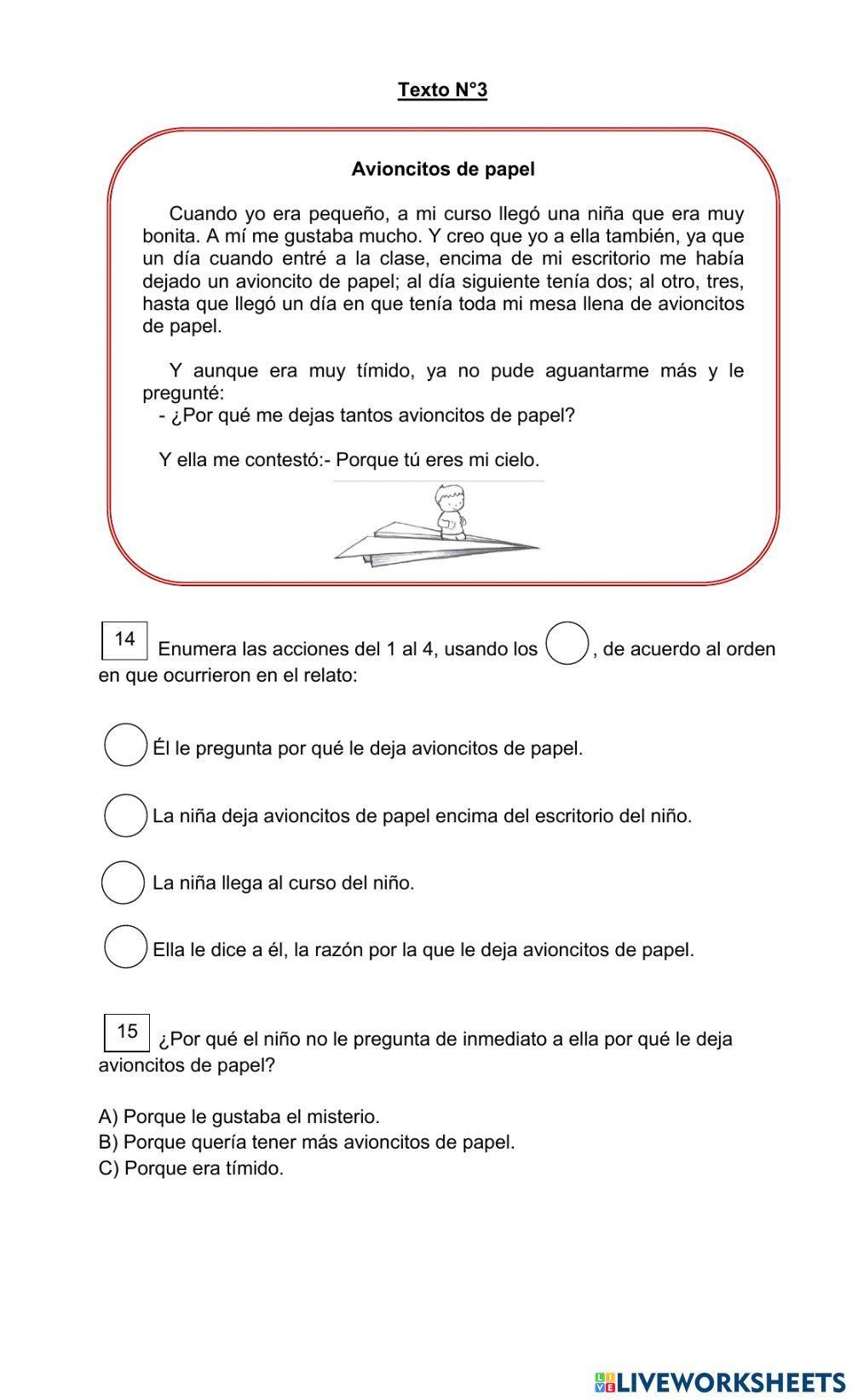 Prueba Lenguaje 2do Año Básico